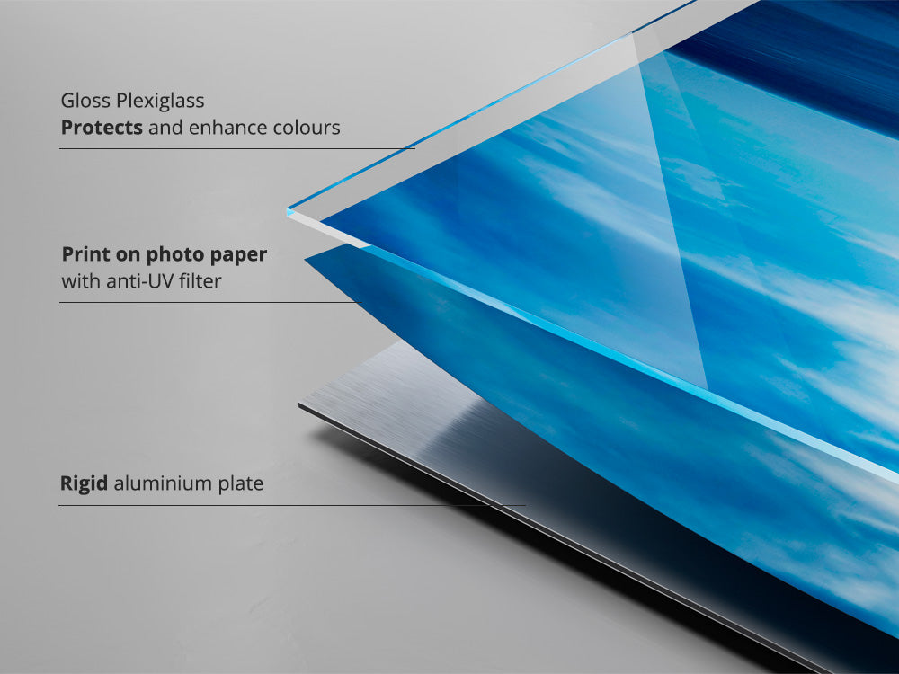 Explanation of framing process for the gloss plexiglass finish